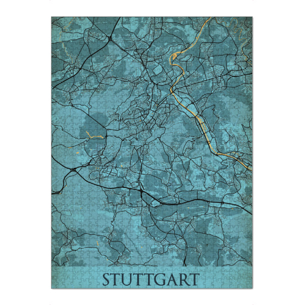 Puzzle Ravensburger "Stuttgart als Vintage Stadtplan" artboxONE - Städte / Stuttgart,Kartografie