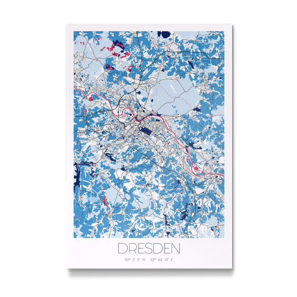 Galerie-Print "Dresdner Stadt Karte" 30x20 cm artboxONE