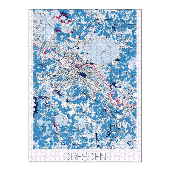 Puzzle Ravensburger "Dresdner Stadt Karte" artboxONE - Städte / Dresden,Kartografie