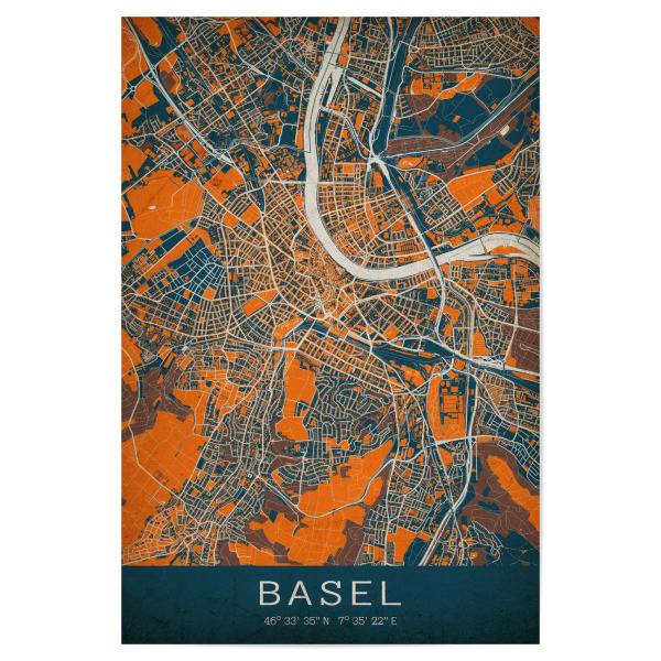 Poster "Basler Vintage Citymap" artboxONE - Städte,Kartografie