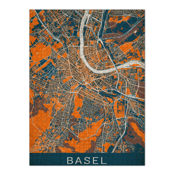 Puzzle Ravensburger "Basler Vintage Citymap" artboxONE - Städte,Kartografie