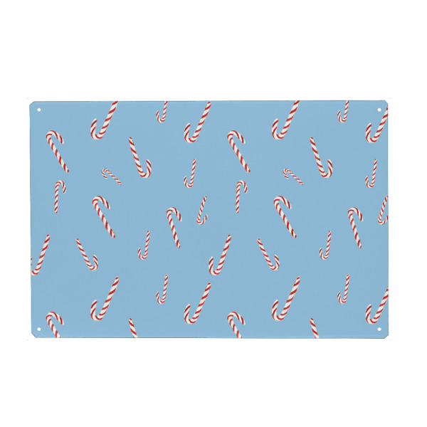 Holzbild "Zuckerstange blue" artboxONE - Weihnachten - Weihnachten,Christmas,Zuckerstange,Blau,Kinderzimmer,Kids,Modern,Feier,Festlich