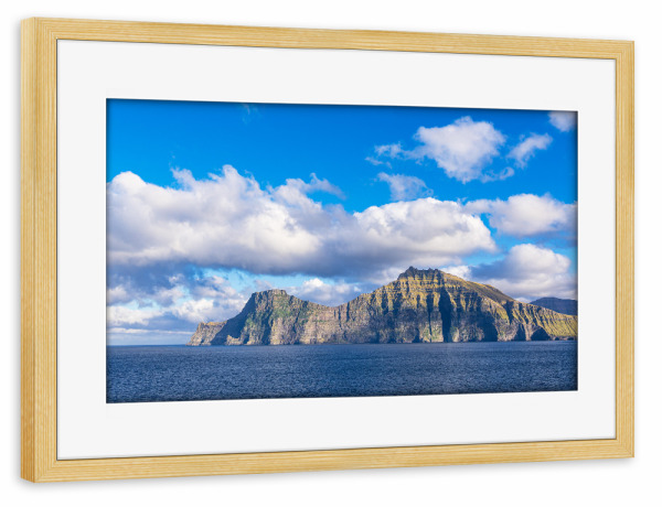 Poster mit Rahmen kiefer "Wolken, Atlantik, Felsen," artboxONE - Natur,Reise,Reise / Strand und Meer,Reise / Länder