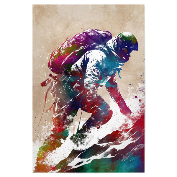 Poster 30x20 cm "Bergsport Kunst C" artboxONE - Sport,Sport / Motivation - Bergsteiger,Berg,Sport,Sport,Grafik,Bergsteiger