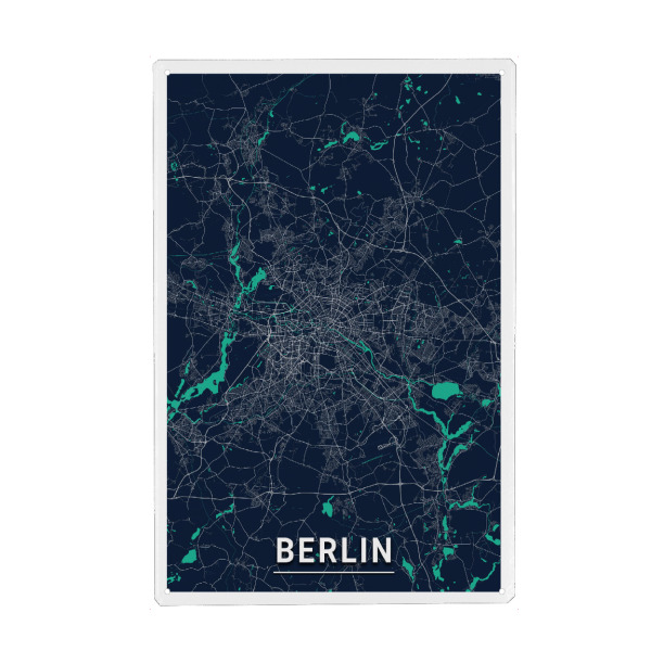 Metall Poster "Berlin Karte" artboxONE - Städte / Berlin,Kartografie