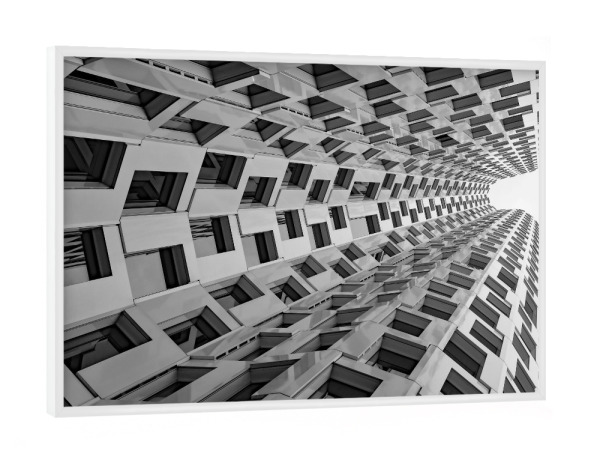 Poster mit weißem Rahmen "Berlin Take Off" artboxONE - Städte / Berlin,Schwarzweiß,Architektur - Berlin,Architektur