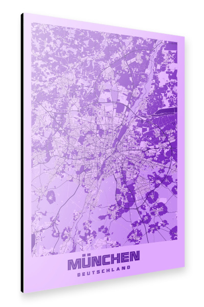 Alu-Dibond "Münchner Stadt Plan" 30x20 cm artboxONE