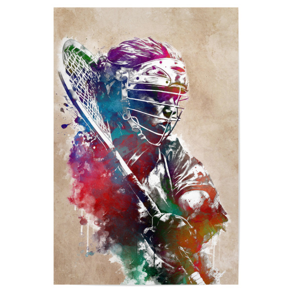 Poster "Lacrosse-Sportkunst D" artboxONE - Sport - Lacrosse-spieler,Lacrosse,Sport,Kunst,Illustration