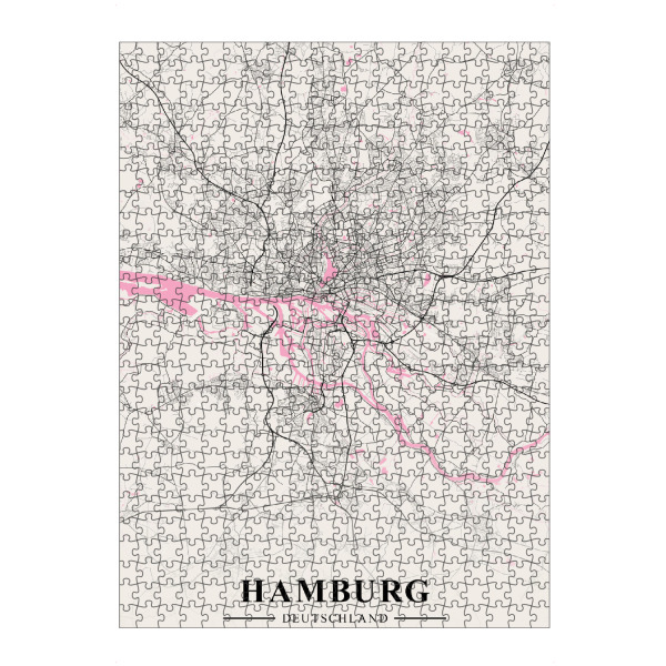 Puzzle Ravensburger "Hamburger Map" artboxONE - Städte / Hamburg,Kartografie