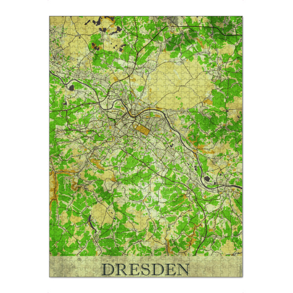 Puzzle Ravensburger "Dresden Vintage City Map" artboxONE - Städte / Dresden,Kartografie