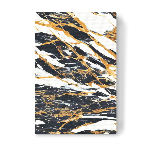 Leinwandbild "Painted Black Gold & White Marble" artboxONE - Abstrakt