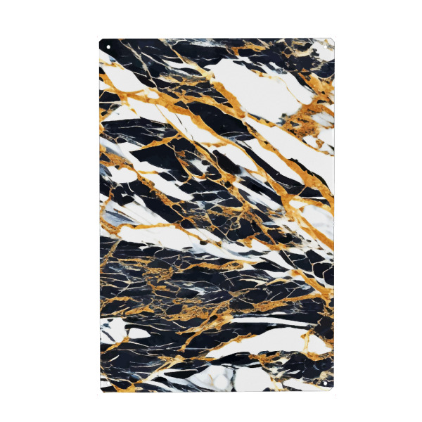 Holzbild "Painted Black Gold & White Marble" artboxONE - Abstrakt