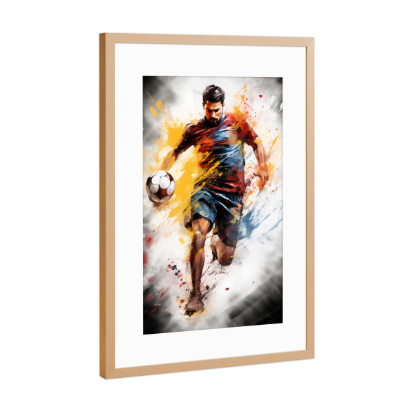 Poster mit Rahmen Kupfer "Football Watercolor 3 (matart)" artboxONE - Sport,Sport / Fußball