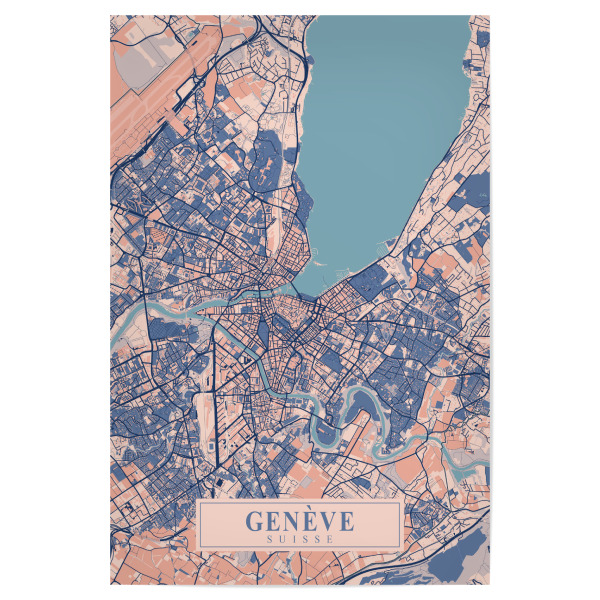 Poster "Genève City Map" artboxONE - Städte,Kartografie