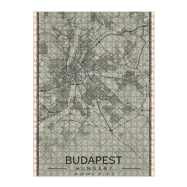 artboxONE Puzzle "Vintage Stadtplan von Budapest" artboxONE - Städte / Budapest,Kartografie