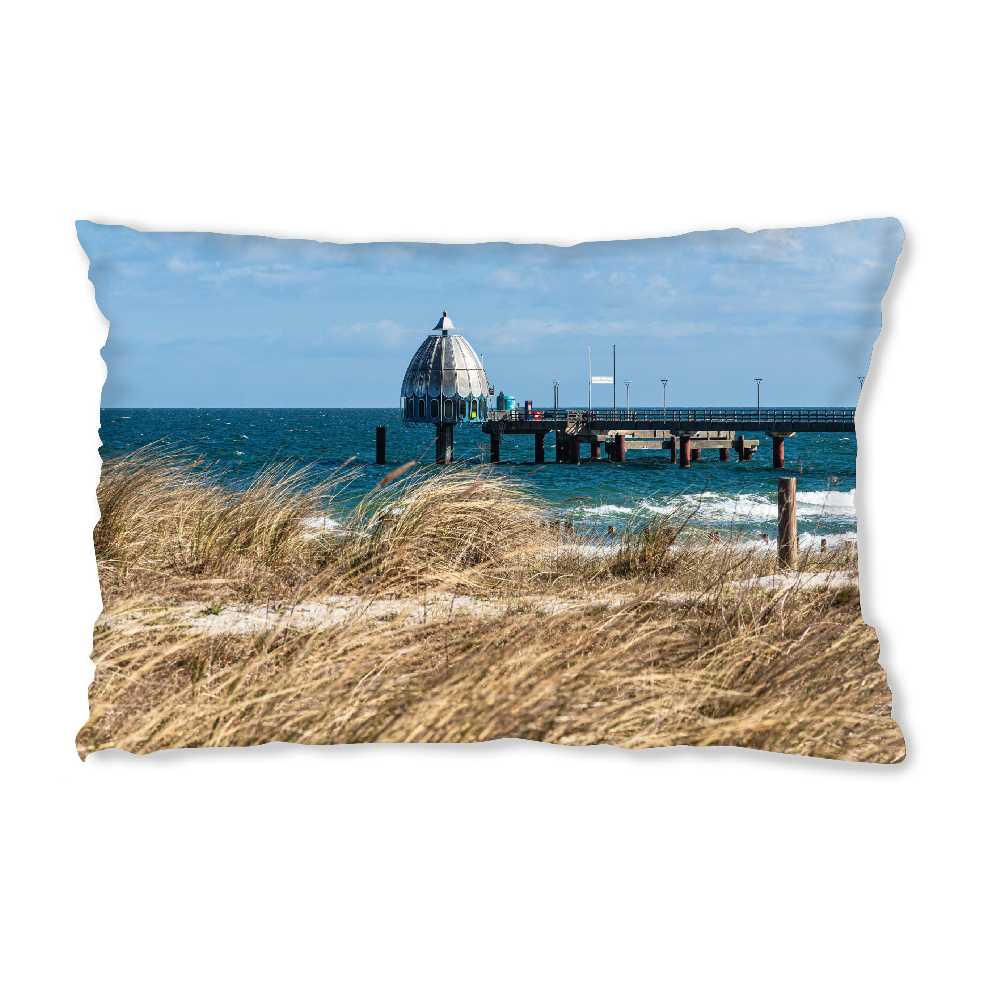 Design-Kissen "Seebrücke und Düne" artboxONE - Natur,Reise,Architektur,Reise / Strand und Meer