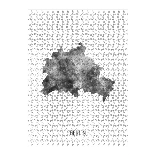 Puzzle Ravensburger "Berliner Stadt-Landkarte BW" artboxONE - Schwarzweiß,Kartografie - Berlin,Karte,Aquarell,Malerei,Stadtstaat,Deutschland