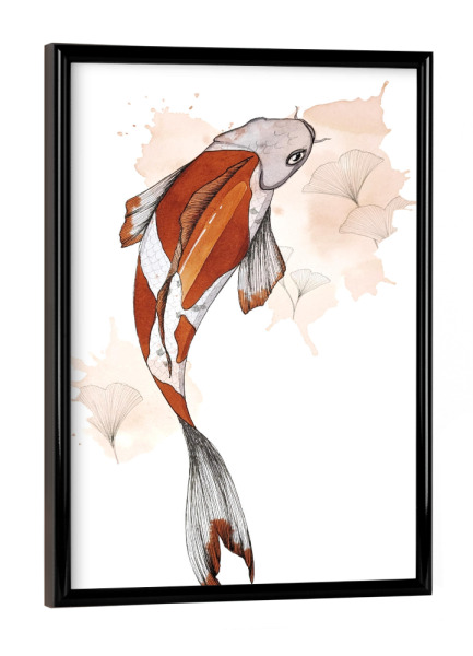 Poster mit schwarzem Rahmen "Ginkoi" artboxONE - Natur,Tiere,Unterwasser