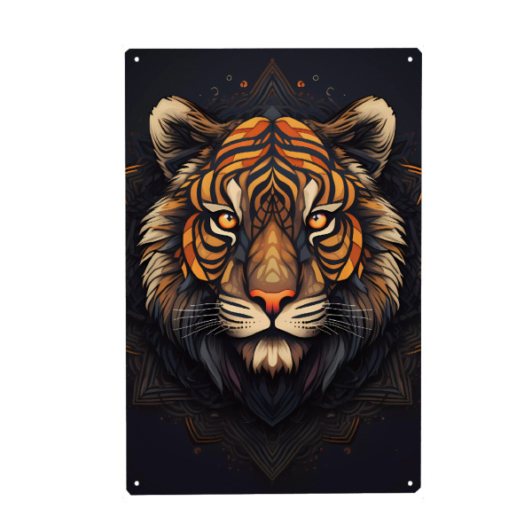 Holzbild "Mandala - Tiger Portrait" artboxONE - Natur,Tiere,Abstrakt