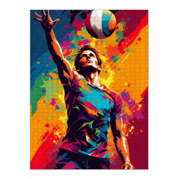Puzzle Ravensburger "Volleyball Colorful 7 (matart)" artboxONE - Sport,Buchstaben / D