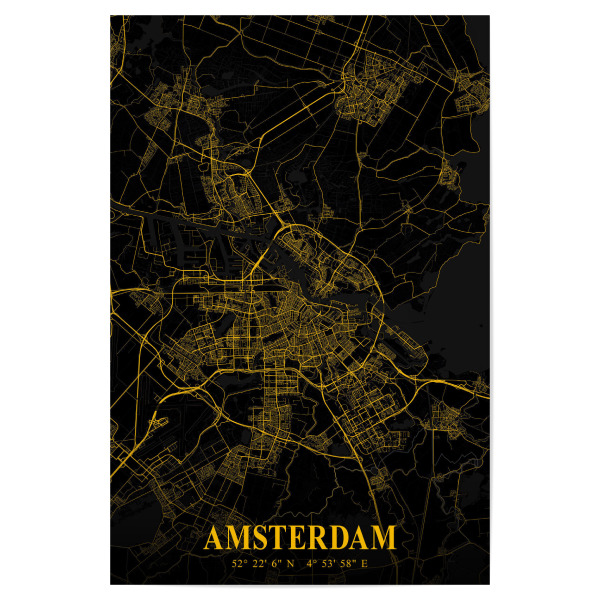 Poster 30x20 cm "Amsterdam als City Map" artboxONE - Städte / Amsterdam,Kartografie