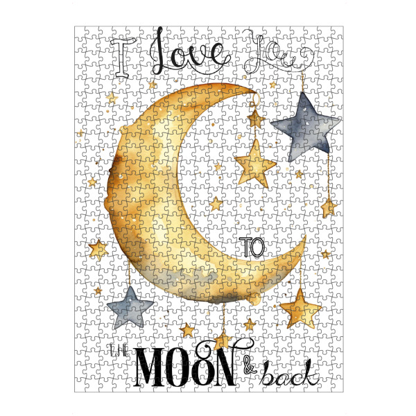 artboxONE Puzzle "Mond und Sterne mit Liebe" artboxONE - Für Kinder,Liebe - Mond,Moon,Liebe,Love,Liebeserklärung,Verliebt,Kinderposter