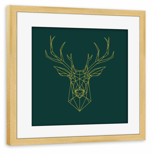 Poster mit Rahmen kiefer "Polygon Wild" artboxONE - Tiere,Abstrakt,Geometrie