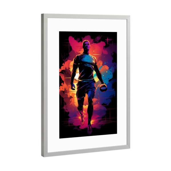 Poster mit Rahmen Silber "Volleyball Colorful (matart)" artboxONE - Sport - Volleyball,Ball,Volleyballspieler,Spieler,Team,Sport,Volleyball