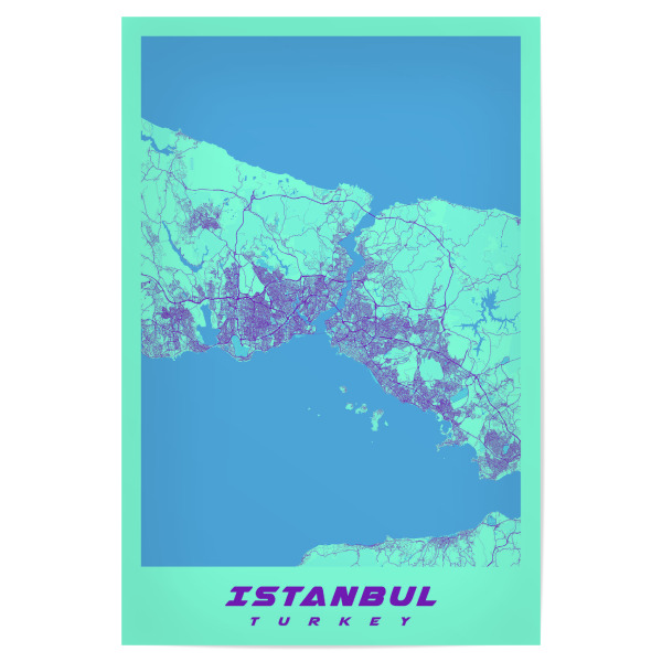 Poster "City Map Istanbul" artboxONE - Städte / Istanbul,Kartografie