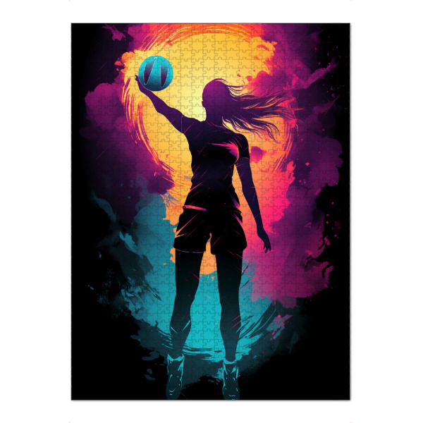 Puzzle Ravensburger "Volleyball Colorful 3 (matart)" artboxONE - Sport - Volleyball,Ball,Volleyballspieler,Spieler,Team,Sport,Volleyball