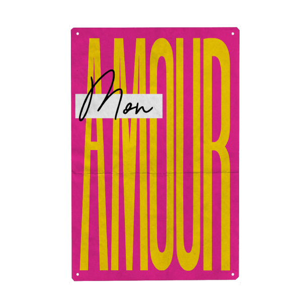 Holzbild "Malou Studio - Mon Amour" artboxONE - Typografie,Liebe