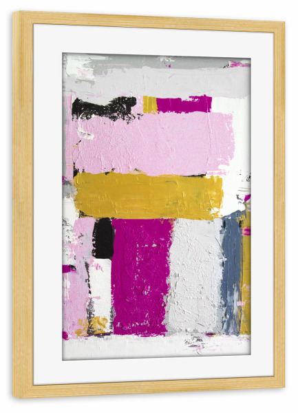 Poster mit Rahmen kiefer "Tove Höglund - Lucky Colour" artboxONE - Abstrakt - Abstrakt,Modern,Bunt,Farbenfroh,Strich,Pinsel