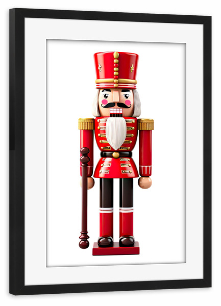 Poster mit Rahmen schwarz "Roter Nussknacker" artboxONE - Für Kinder,Fashion,Für Mama,Für Papa,Festivals