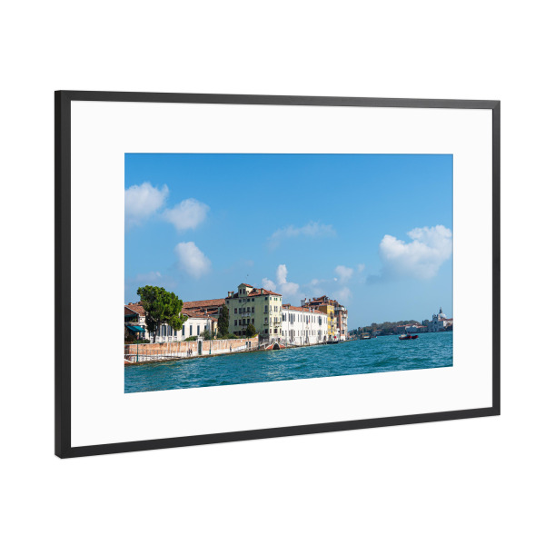 Poster mit Rahmen Schwarz (Metallic) "Kanal, Venedig, Wolken" artboxONE - Reise,Architektur,Städte / Venedig,Reise / Länder