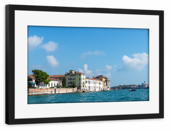 Poster mit Rahmen schwarz "Kanal, Venedig, Wolken" artboxONE - Reise,Architektur,Städte / Venedig,Reise / Länder