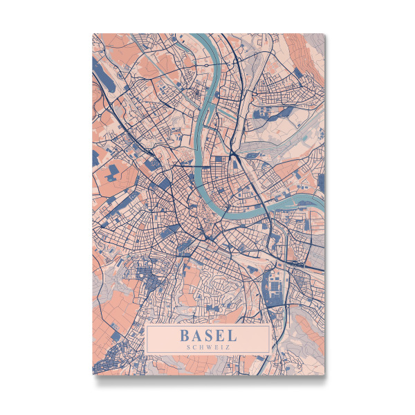 Galerie-Print "Stadt Basel Citymap" 30x20 cm artboxONE