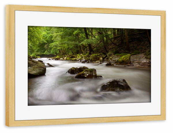 Poster mit Rahmen kiefer "Schwarzatal in Thüringen" artboxONE - Natur