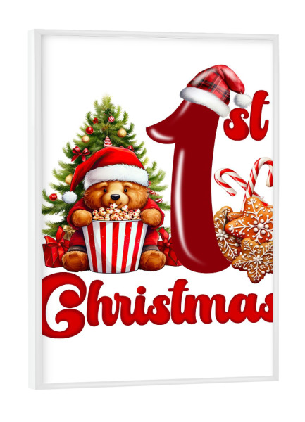 Poster mit weißem Rahmen "Erstes Weihnachten" artboxONE - Für Kinder,Weihnachten,Festivals