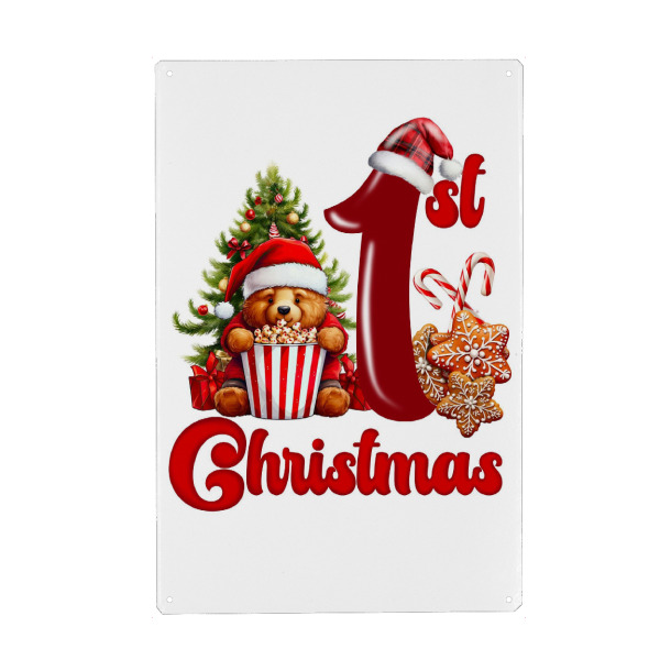 Metall Poster "Erstes Weihnachten" artboxONE - Für Kinder,Weihnachten,Festivals