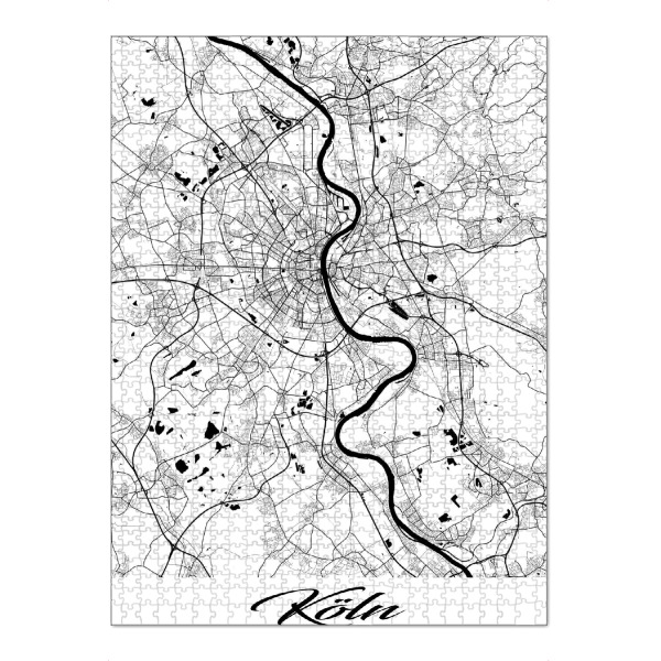 Puzzle Ravensburger "Köln City-Map" artboxONE - Städte / Köln,Schwarzweiß,Kartografie