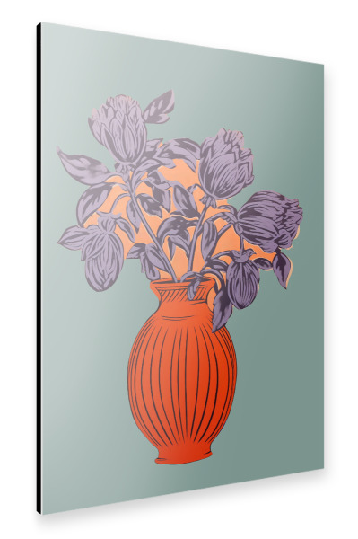 Alu-Dibond "Abstrakte Streifen Vase" 30x20 cm artboxONE