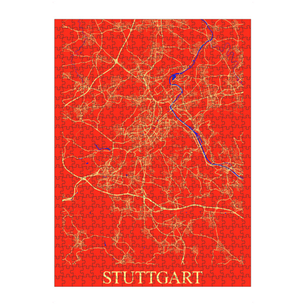 Puzzle Ravensburger "CIty Stuttgart Karte" artboxONE - Städte / Stuttgart,Kartografie