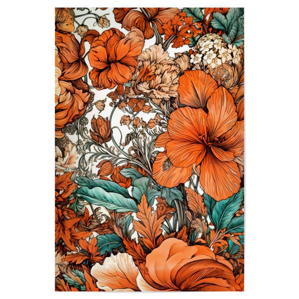 Poster 30x20 cm "Blumen und Blätter F" artboxONE - Natur,Floral - Natur,Blumen,Blumen,Botanische,Blätter,Blatt,Blumen,Garten