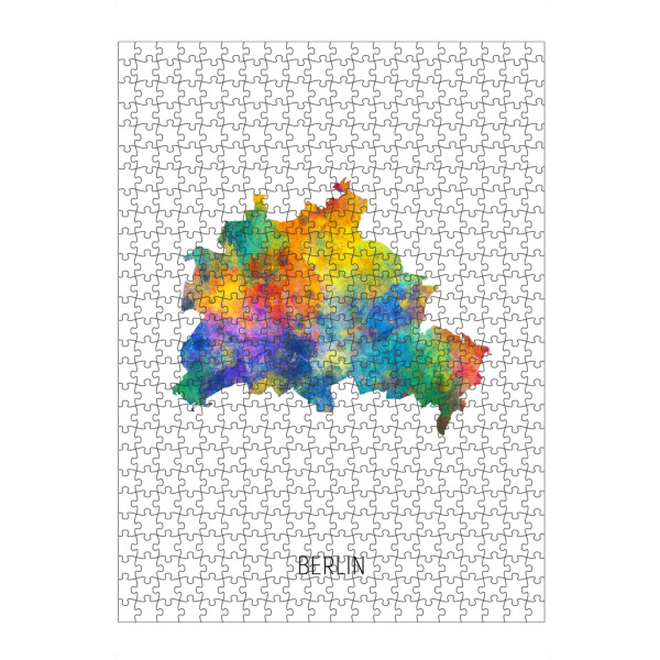 Puzzle Ravensburger "Berliner Aquarellkarte" artboxONE - Kartografie - Berlin,Karte,Aquarell,Malerei,Deutschland,Stadtstaat - Bild berlin