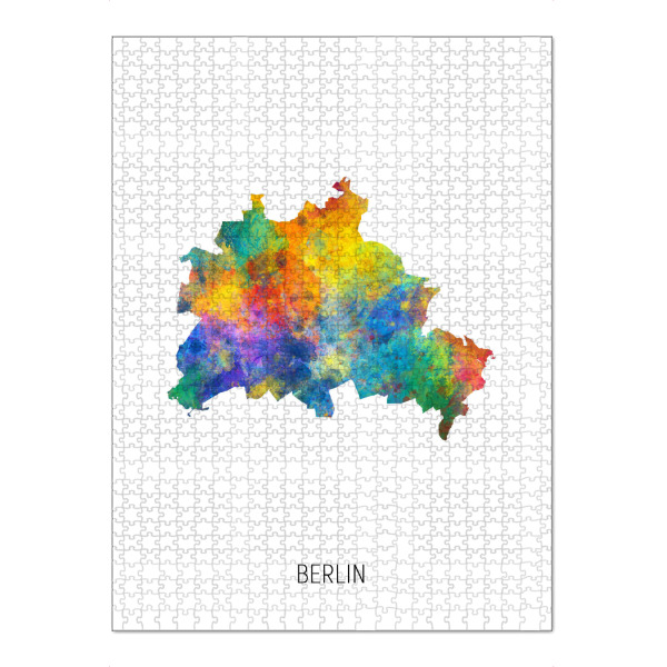 Puzzle Ravensburger "Berliner Aquarellkarte" artboxONE - Kartografie - Berlin,Karte,Aquarell,Malerei,Deutschland,Stadtstaat - Bild berlin