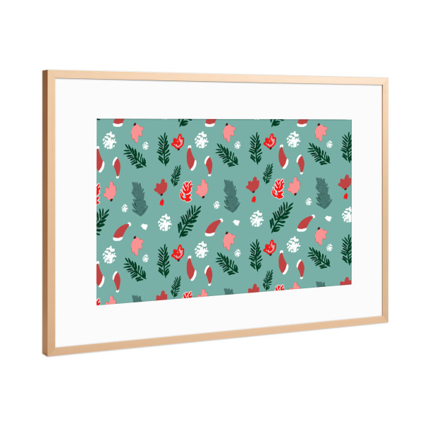 Poster mit Rahmen Kupfer "Christmas vibes" artboxONE - Weihnachten - Christmas,Weihnachten,Festlich,Tannenzweig,Weihnachtsstern,Modern