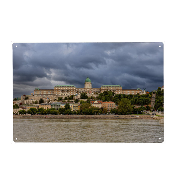 Holzbild "Der Burgpalast" artboxONE - Architektur,Städte / Budapest - Budapest,Ungarn,Burgpalast,Burgviertel,Donau,Buda,Pest