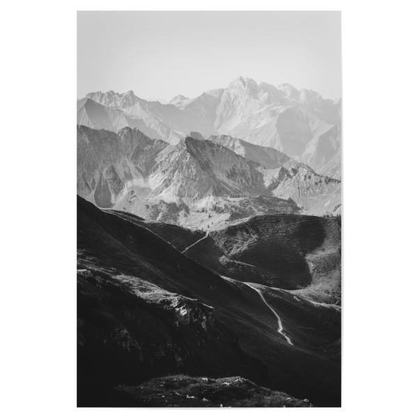 Poster "Endless peaks" artboxONE - Natur,Reise,Schwarzweiß,Reise / Länder