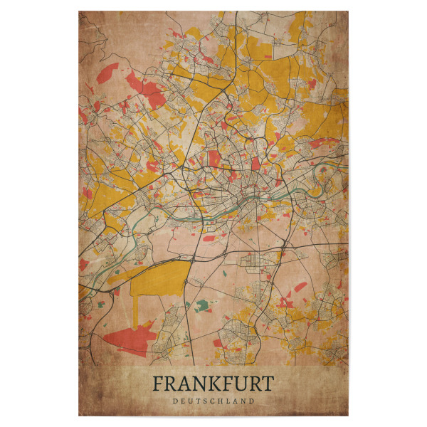 Poster 30x20 cm "Vintage Frankfurt am Main" artboxONE - Städte / Frankfurt,Kartografie