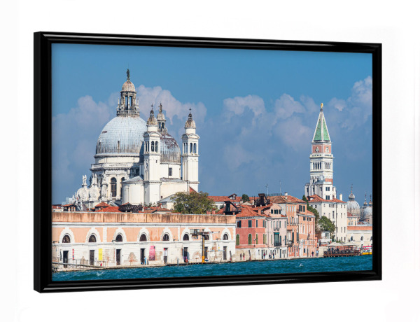 Poster mit schwarzem Rahmen "Kirche und Turm in Venedig" artboxONE - Reise,Architektur,Städte / Venedig,Reise / Länder